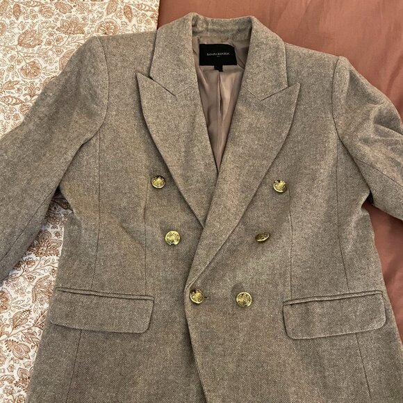 Banana Republic Brown Tweed Double-Breasted Blazer - Picture 1 of 3